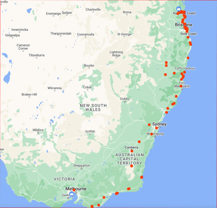 Besuchte Orte 2023/2024